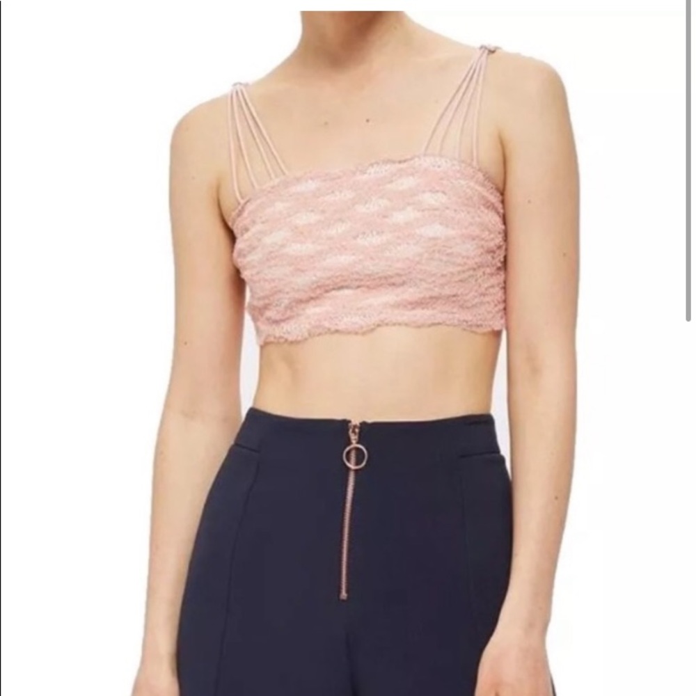 NWT Topshop Tulle Pink Bralette Festival Size 8 Balletcore Girly